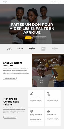 Offrir Un Avenir Aux Enfants D'Afrique - Modèle Joomla Facile À Utiliser