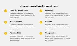 Nos Valeurs Fondamentales En Liste - Détails Des Variantes D'Amorçage