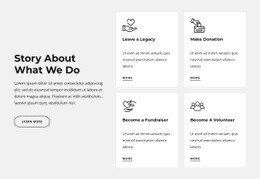 Html Code For Story Website Story about what we do - Html Code Example by Nicepage