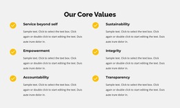 Our Core Values In List