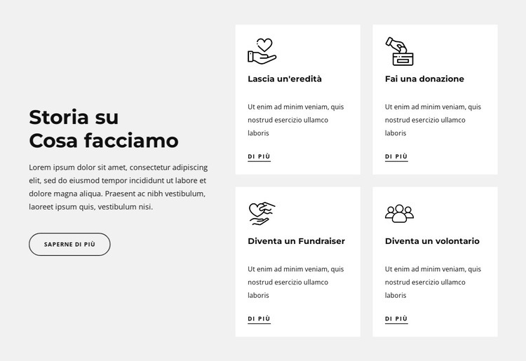 Raccontiamo cosa facciamo Mockup del sito web