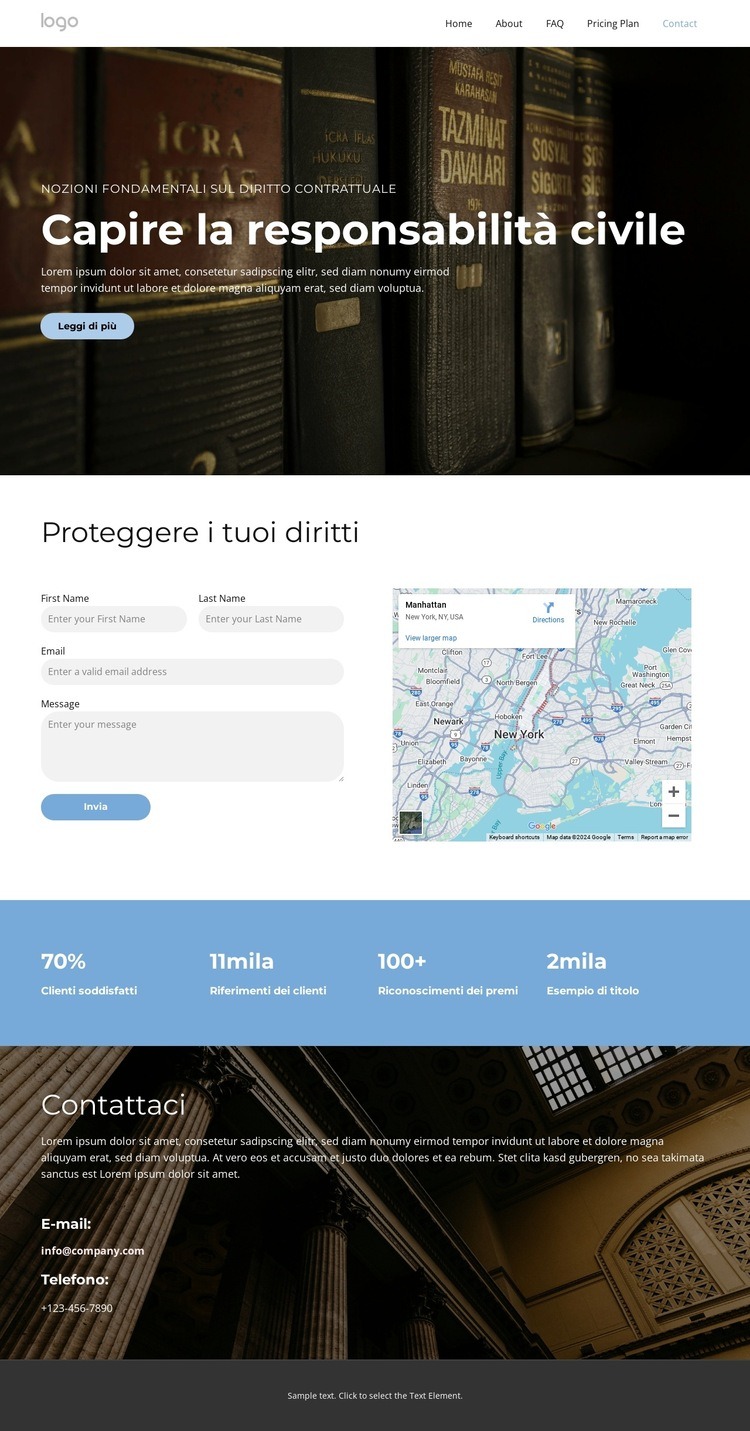 Diritti legali spiegati Mockup del sito web