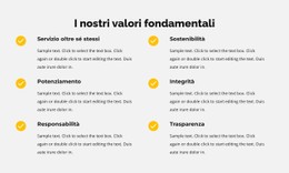 I Nostri Valori Fondamentali In Elenco