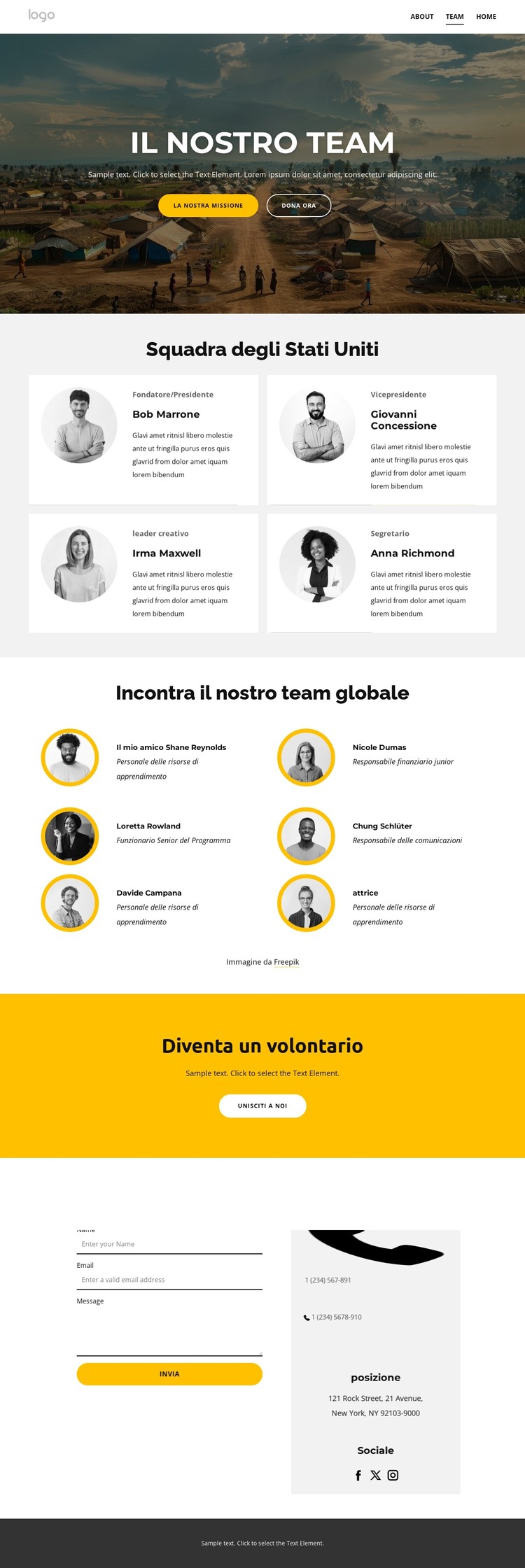 incontra il nostro team globale Modello CSS