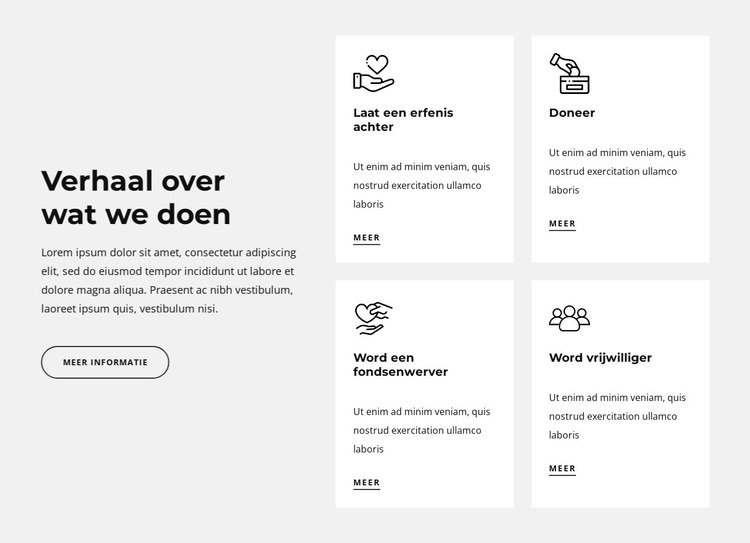 Verhaal over wat wij doen Website mockup