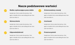 Darmowy CSS Dla Nasze Podstawowe Wartości Na Liście