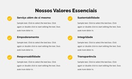 Nossos Valores Fundamentais Na Lista - Modelo Joomla De Arrastar E Soltar