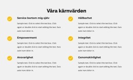 Våra Kärnvärden I Lista