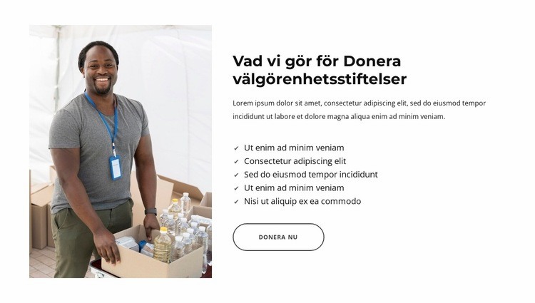 En välgörenhetsorganisation eller välgörenhetsorganisation Mall