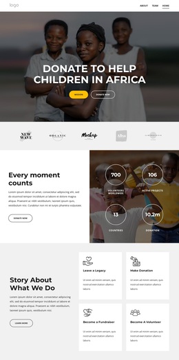 Responsive Web Template For Give Children In Africa A Future