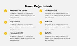 Listedeki Temel Değerlerimiz Için Ücretsiz CSS