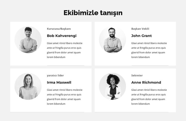 Özel ekibimiz HTML5 Şablonu