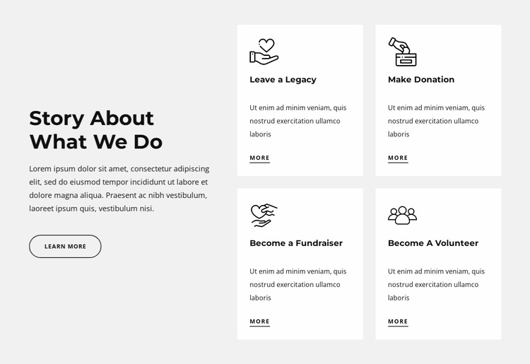Story about what we do Website Template