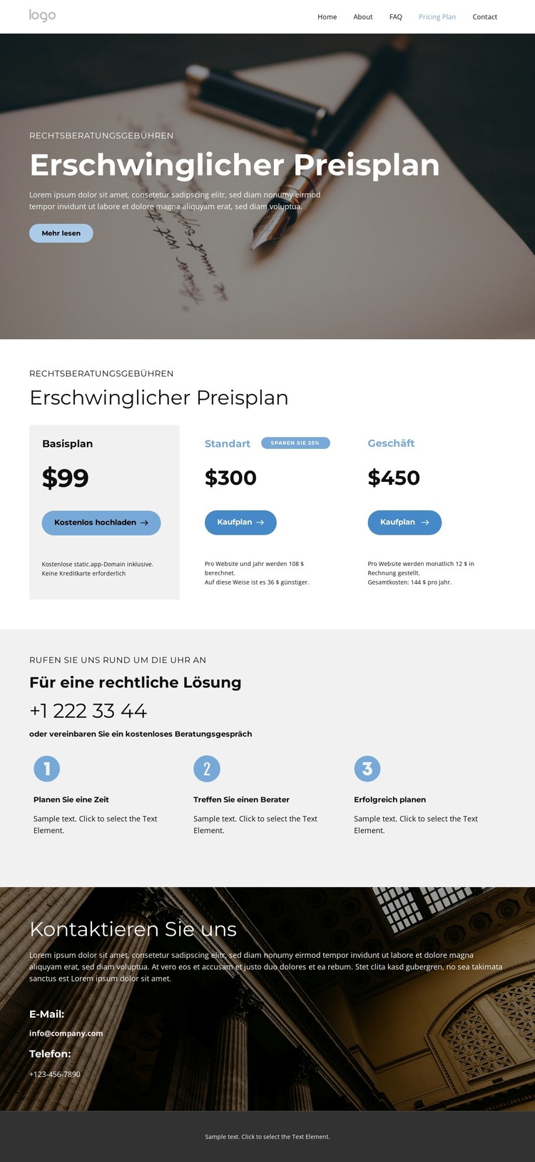 Professionelle Rechtsberatung HTML-Vorlage