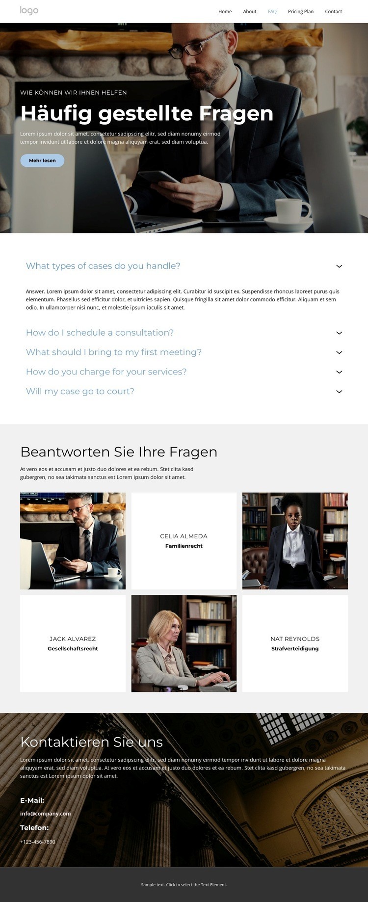 Vertrauenswürdige Rechtsberater Website-Modell