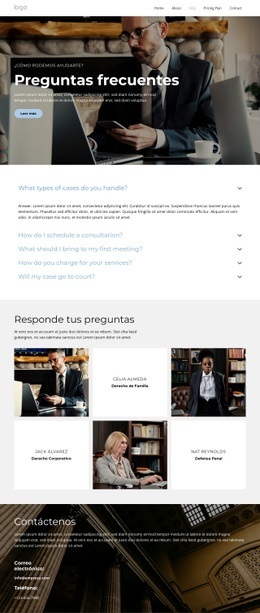 HTML5 Responsivo Para Asesores Legales De Confianza