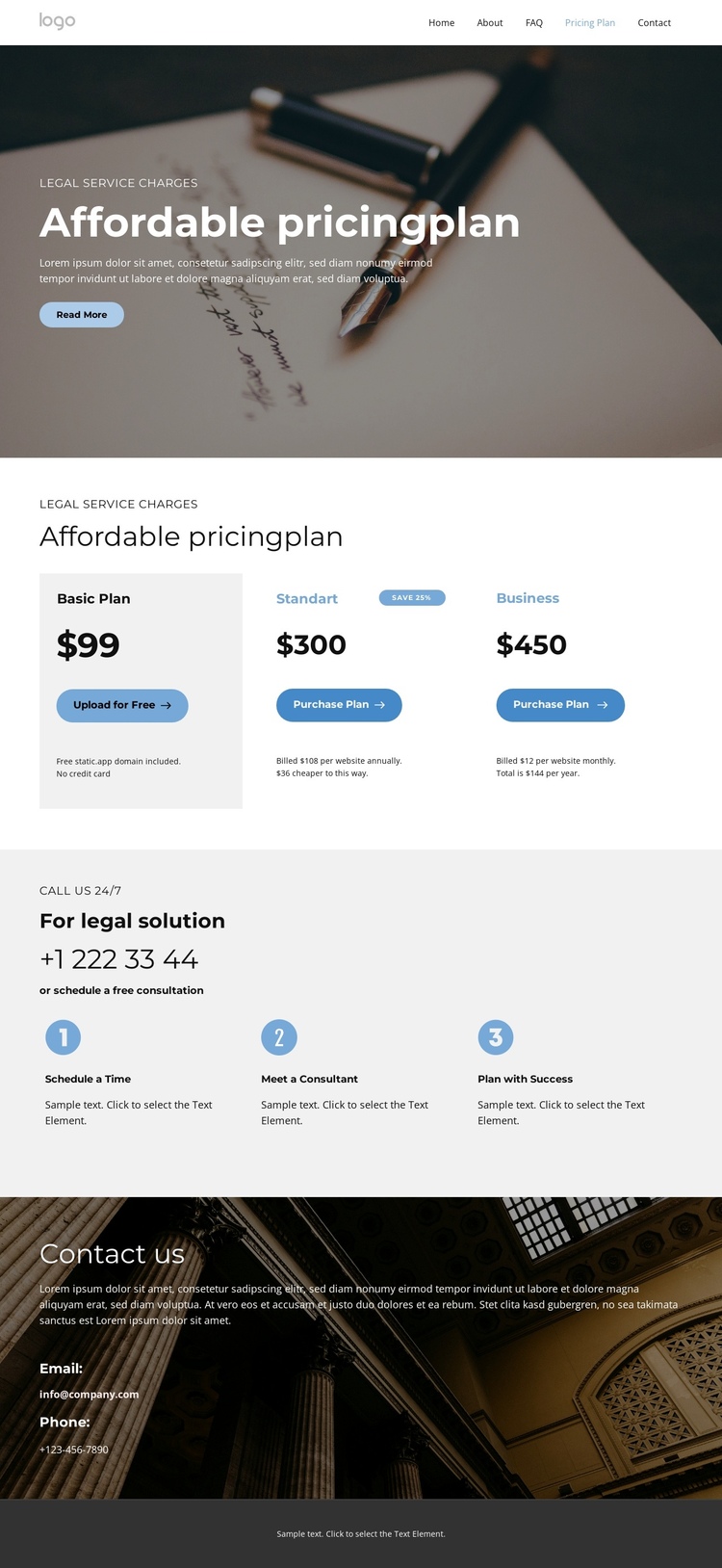 Professional Legal Counsel One Page Template