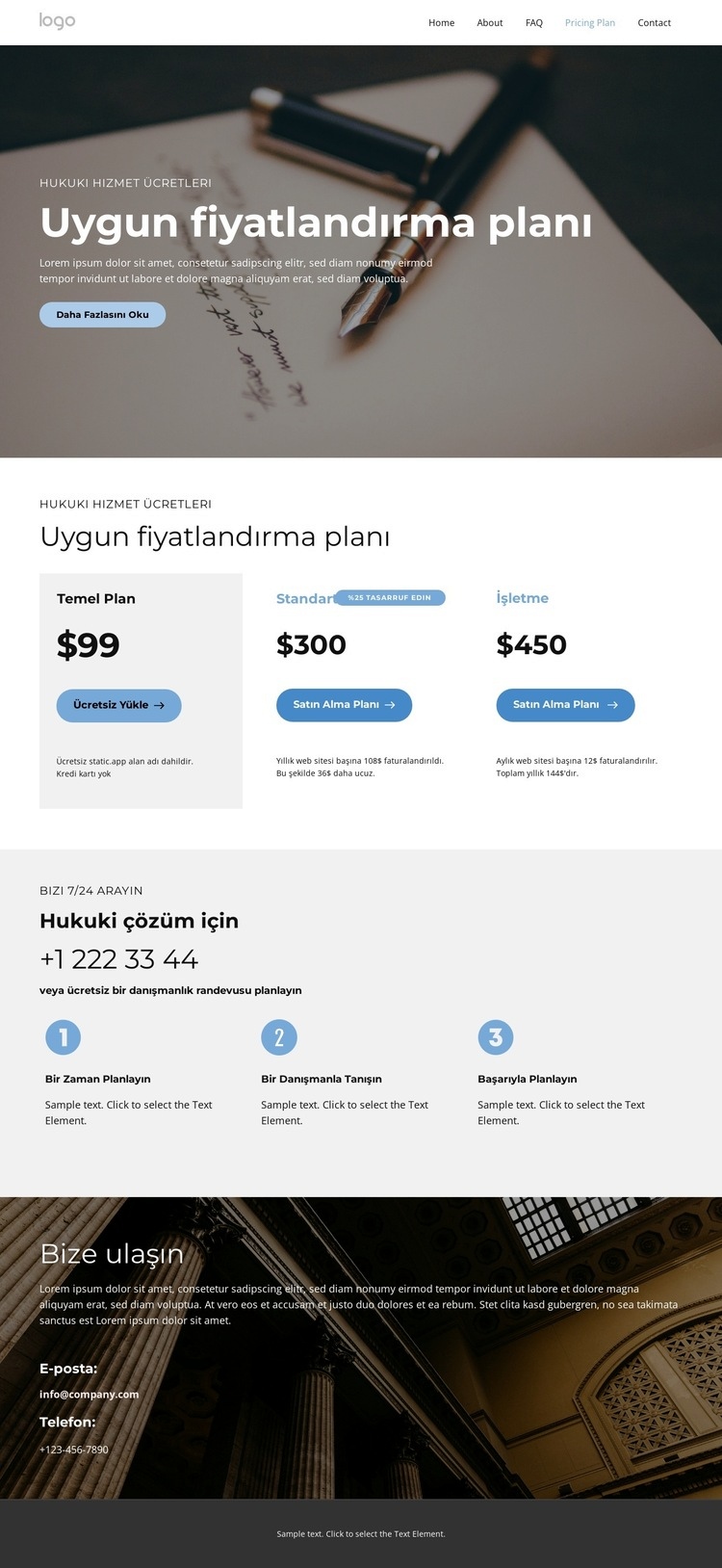 Profesyonel Hukuk Danışmanı Web Sitesi Mockup'ı