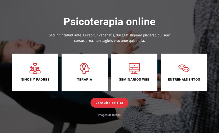 Terapia desde tu sofá Plantilla de sitio web