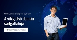 Domain Regisztrációs Szolgáltatás - Reszponzív HTML-Sablon