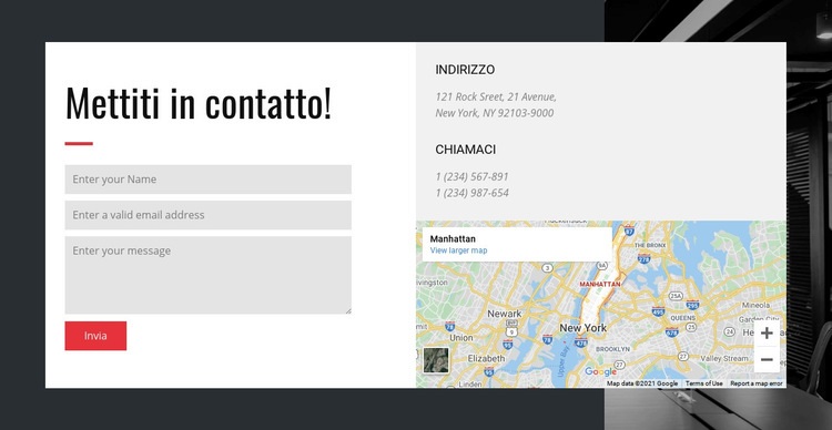 Opzioni di contatto Modelli di Website Builder