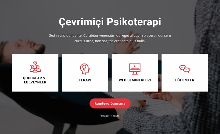 Koltuğunuzdan terapi Web sitesi tasarımı