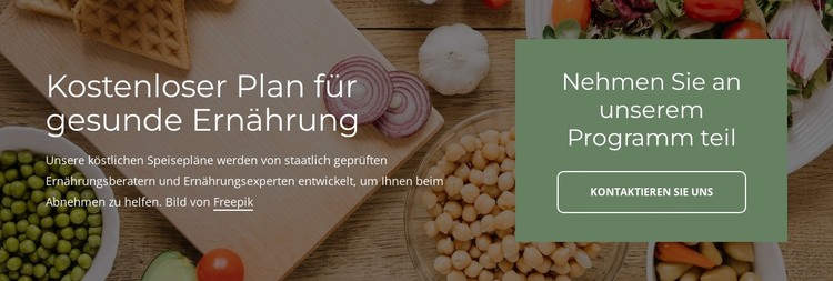 Kostenloser Plan für gesunde Ernährung CSS-Vorlage