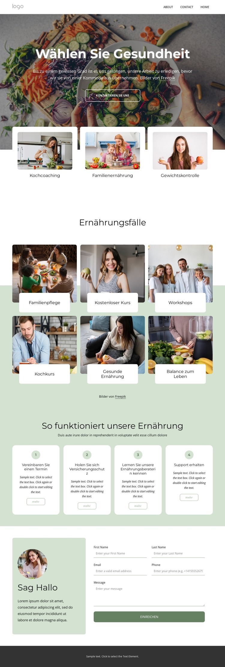 Ernährungsberatung CSS-Vorlage