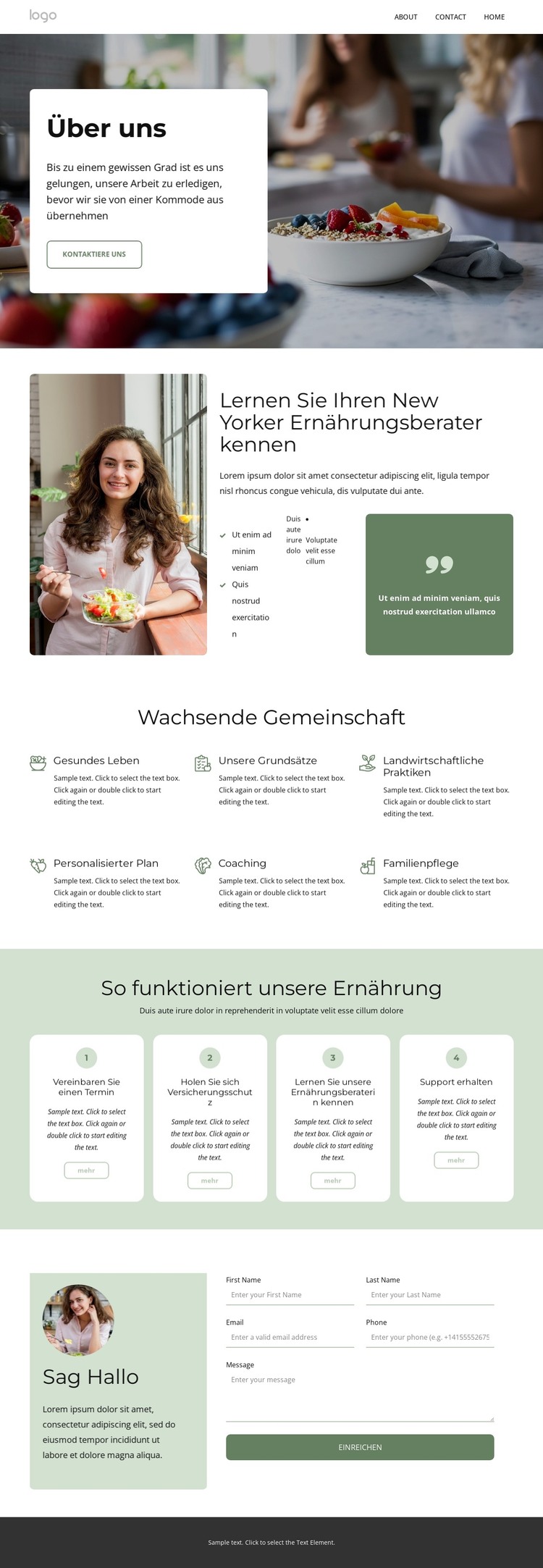 Zertifizierter Ernährungsberater HTML-Vorlage