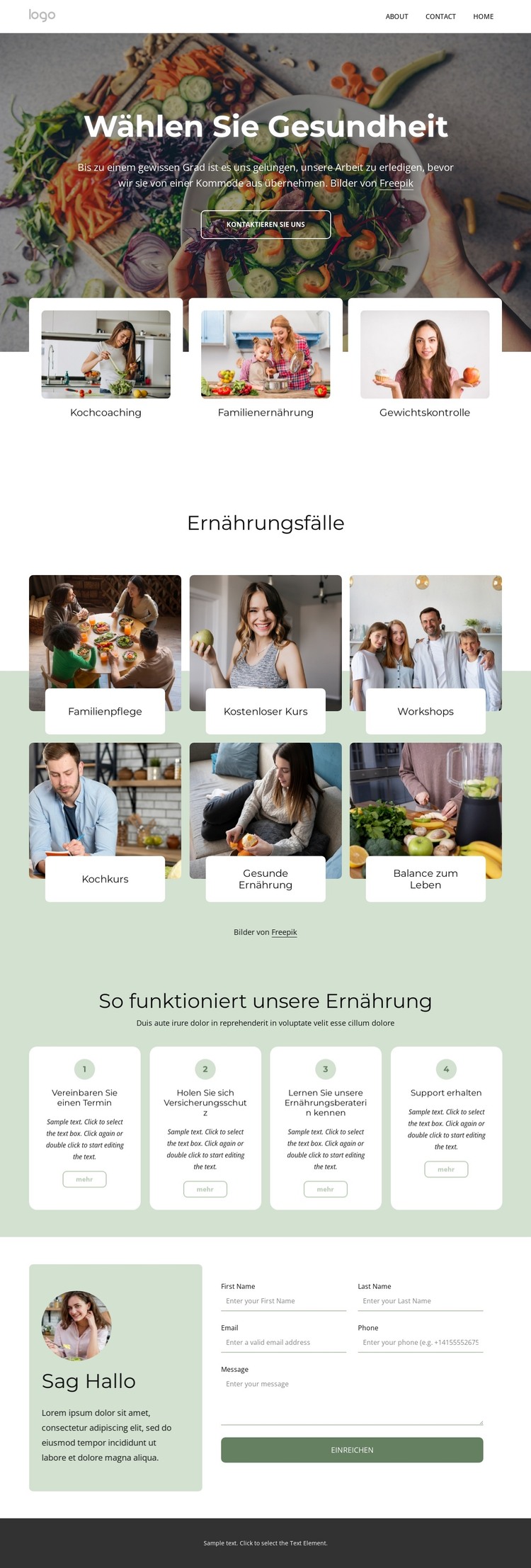 Ernährungsberatung HTML-Vorlage