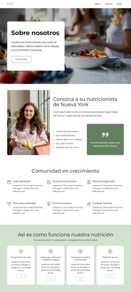 Nutricionista Certificada - Funcionalidad Del Creador De Sitios Web