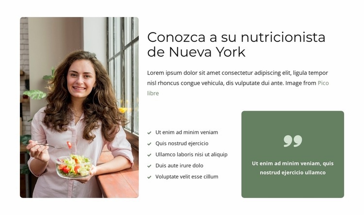 Nutricionista certificada de la ciudad de Nueva York Plantillas de creación de sitios web