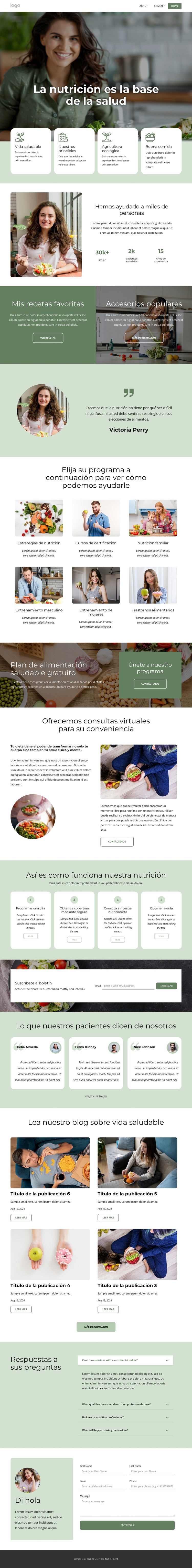 Terapeuta nutricional calificado Plantilla HTML