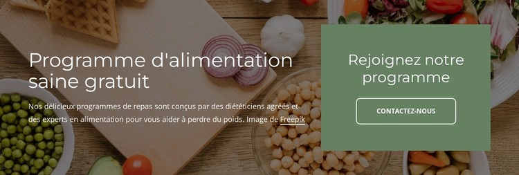 Programme d'alimentation saine gratuit Modèle CSS