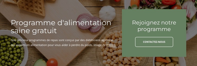 Programme d'alimentation saine gratuit Modèle HTML