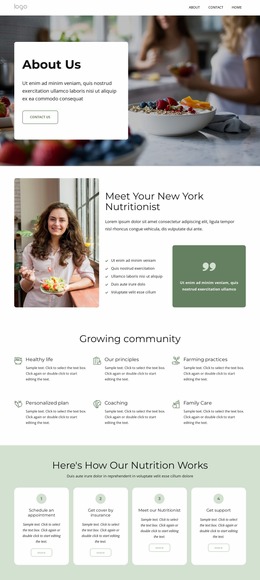 Certified Nutritionist - Create HTML Page Online