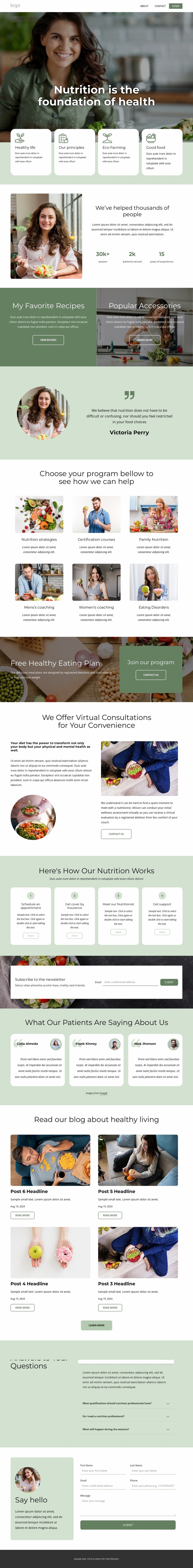 Qualified nutritional therapist Html Website Builder