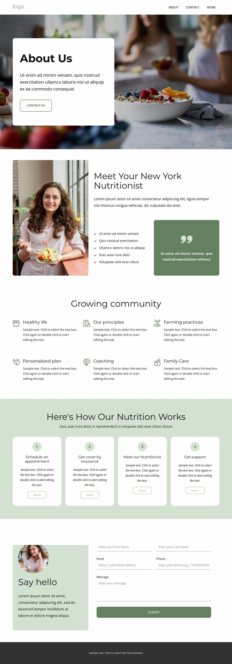 Certified nutritionist Html Website Builder