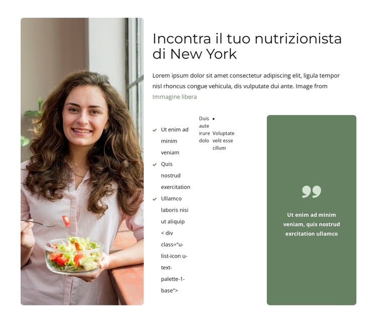 Nutrizionista certificato di New York Modello CSS