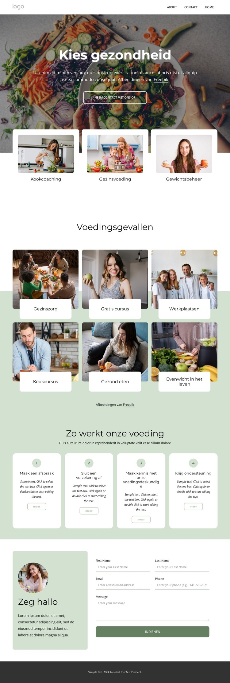 Voedingsdeskundige consultatie HTML-sjabloon