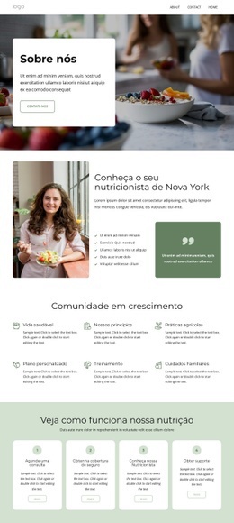 Nutricionista Certificada - Página Inicial