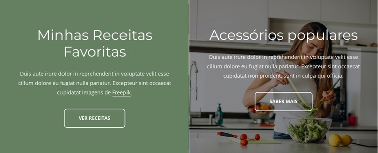 Minhas receitas favoritas Modelo HTML