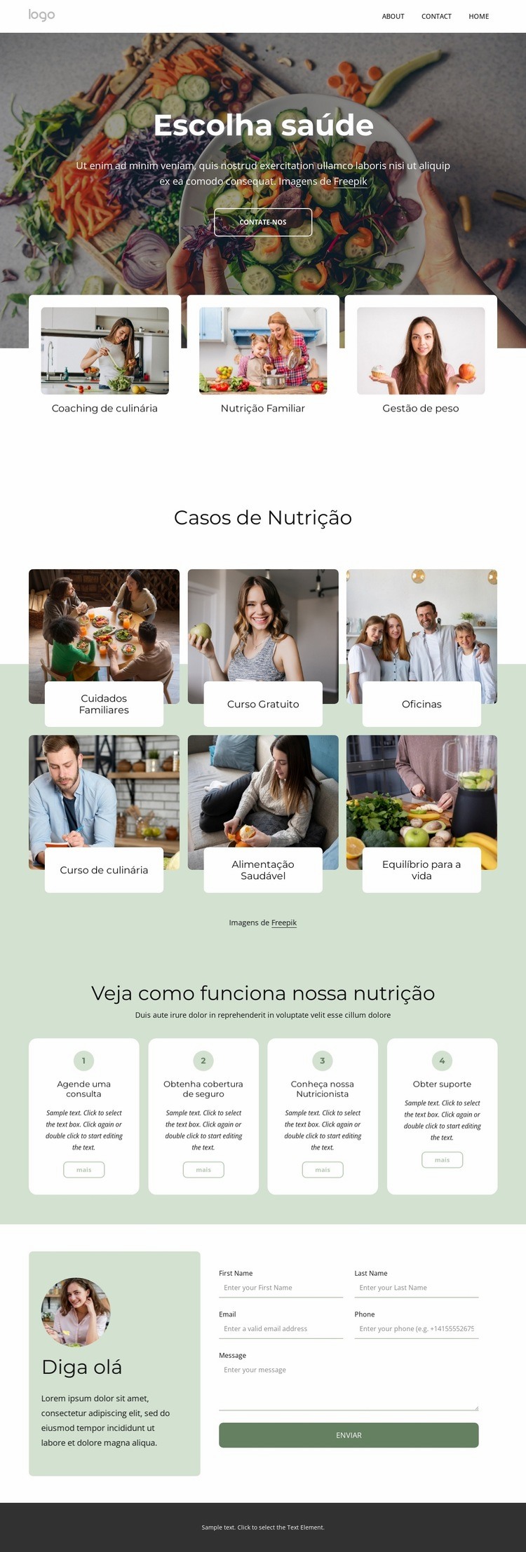 Consulta de nutricionista Modelo de uma página