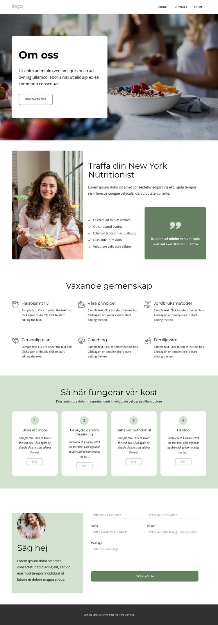 Certifierad nutritionist Hemsidedesign