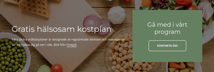 Gratis hälsosam kostplan HTML-mall