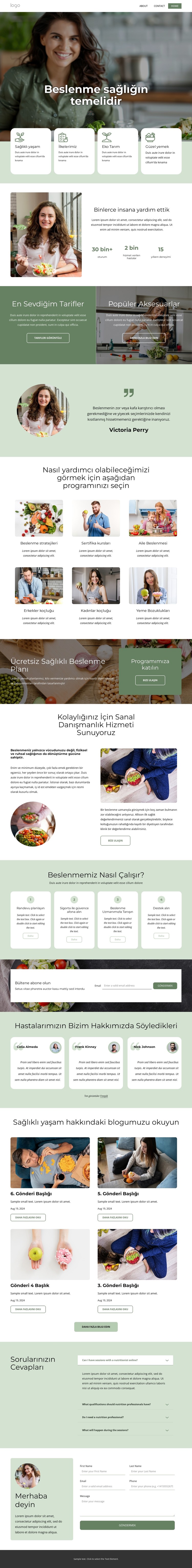 Nitelikli beslenme terapisti CSS Şablonu