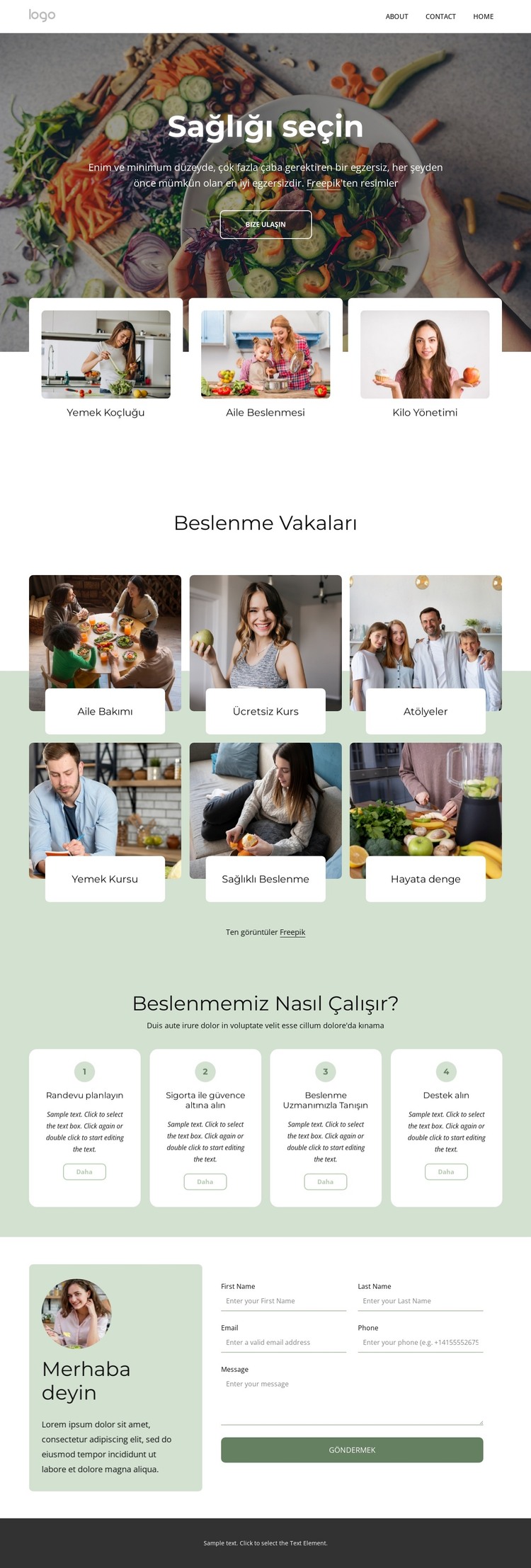 Beslenme uzmanı danışmanlığı HTML Şablonu