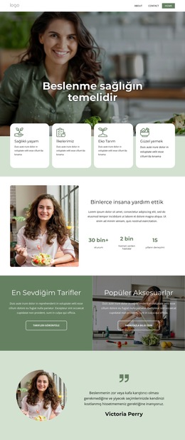 Nitelikli Beslenme Terapisti - Hazır Web Sitesi Teması