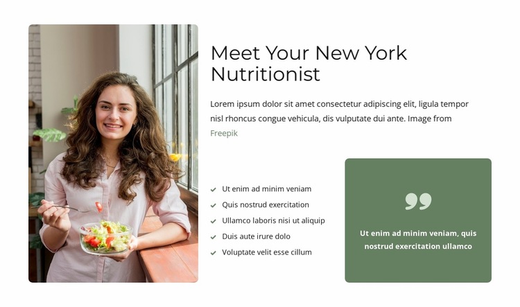 NYC certified nutritionist Website Builder Templates