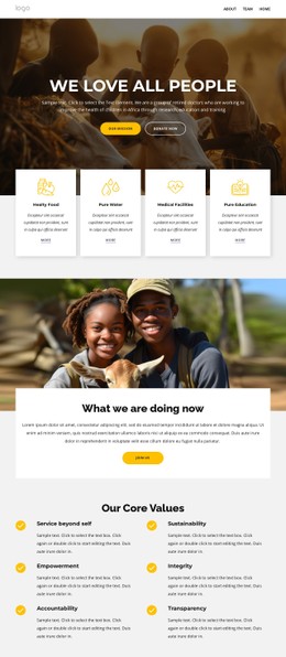 African Charity Basic Html Template With CSS